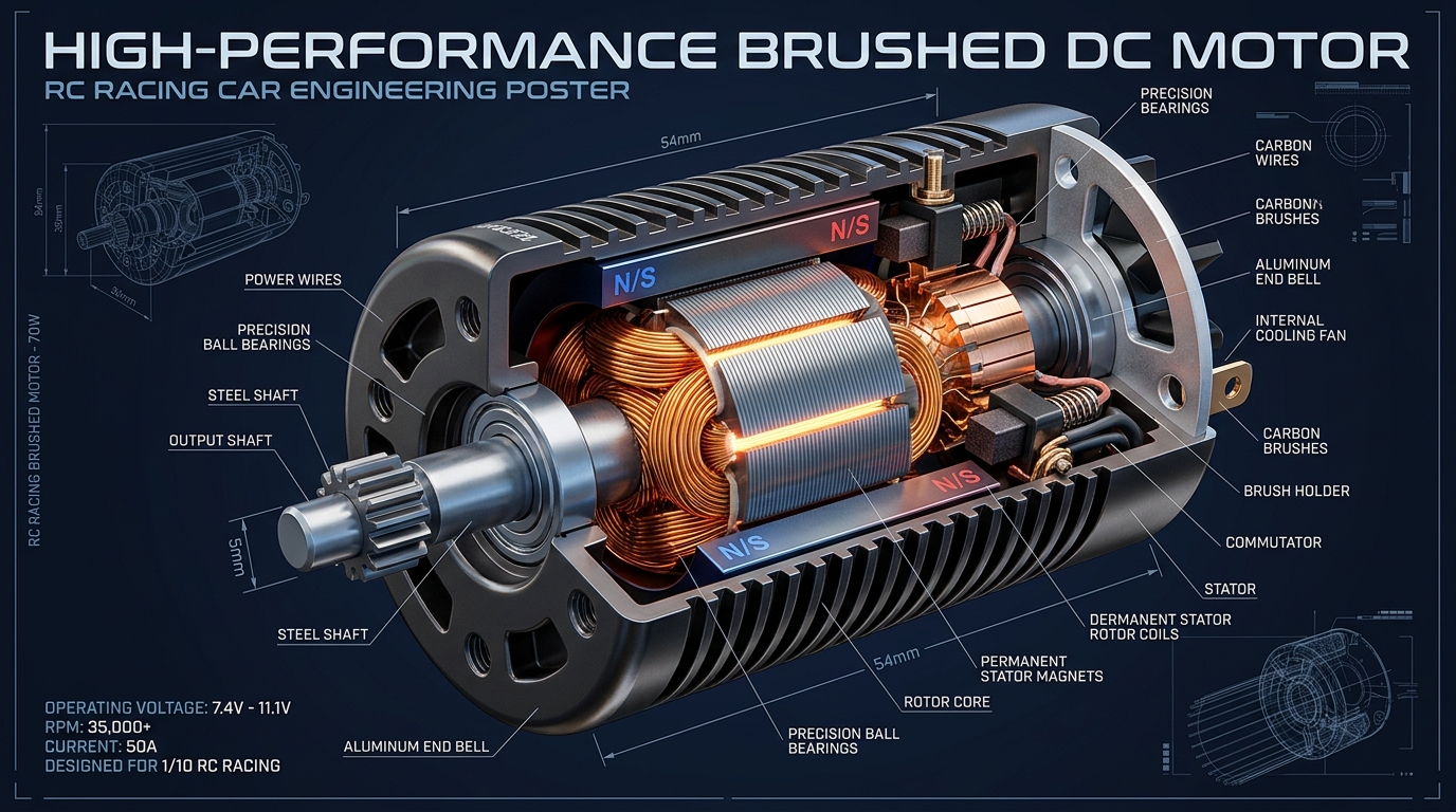 PMDC Motor und Motorritzel mit Madenschraube